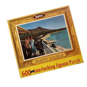 Vintage Mid-Century Jaymar Jigsaw Puzzle Waikiki Beach Hawaii Pan-Am Promotional